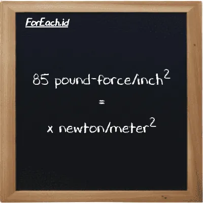Example pound-force/inch<sup>2</sup> to newton/meter<sup>2</sup> conversion (85 lbf/in<sup>2</sup> to N/m<sup>2</sup>)
